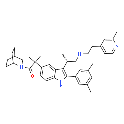 ChemSpider 2D Image | 1-(2-Azabicyclo[2.2.2]oct-2-yl)-2-{2-(3,5-dimethylphenyl)-3-[(2S)-1-{[2-(2-methyl-4-pyridinyl)ethyl]amino}-2-propanyl]-1H-indol-5-yl}-2-methyl-1-propanone | C38H48N4O