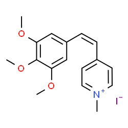ChemSpider 2D Image | 1-Methyl-4-[(Z)-2-(3,4,5-trimethoxyphenyl)vinyl]pyridinium iodide | C17H20INO3