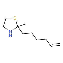 ChemSpider 2D Image | 2-(5-Hexen-1-yl)-2-methyl-1,3-thiazolidine | C10H19NS