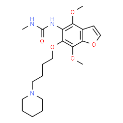 ChemSpider 2D Image | 1-{4,7-Dimethoxy-6-[4-(1-piperidinyl)butoxy]-1-benzofuran-5-yl}-3-methylurea | C21H31N3O5