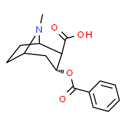 ChemSpider 2D Image | (3R)-3-(Benzoyloxy)-8-methyl-8-azabicyclo[3.2.1]octane-2-carboxylic acid | C16H19NO4