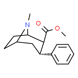 ChemSpider 2D Image | Methyl (3R)-8-methyl-3-phenyl-8-azabicyclo[3.2.1]octane-2-carboxylate | C16H21NO2