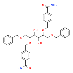 ChemSpider 2D Image | 1,6-Di-O-benzyl-2,5-bis-O-(4-carbamoylbenzyl)hexitol | C36H40N2O8
