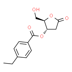 ChemSpider 2D Image | (2R,3S)-2-(Hydroxymethyl)-5-oxotetrahydro-3-furanyl 4-ethylbenzoate | C14H16O5
