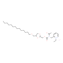 ChemSpider 2D Image | 2-({Acetyl[({4-[(tetradecyloxy)methyl]-1,3-dioxolan-2-yl}methoxy)carbonyl]amino}methyl)-1-ethylpyridinium iodide | C30H51IN2O6