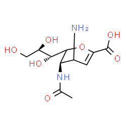 ChemSpider 2D Image | 5-(acetylamino)-4-amino-2,6-anhydro-3,4,5-trideoxy-D-arabino-non-2-enonic acid | C11H18N2O7