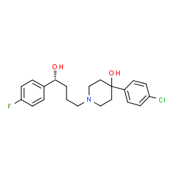 ChemSpider 2D Image | 4-(4-Chlorophenyl)-1-[(4R)-4-(4-fluorophenyl)-4-hydroxybutyl]-4-piperidinol | C21H25ClFNO2