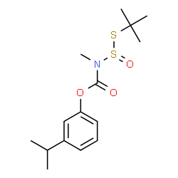 ChemSpider 2D Image | 3-Isopropylphenyl methyl{[(2-methyl-2-propanyl)sulfanyl]sulfinyl}carbamate | C15H23NO3S2
