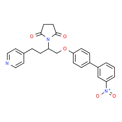 ChemSpider 2D Image | 1-{1-[(3'-Nitro-4-biphenylyl)oxy]-4-(4-pyridinyl)-2-butanyl}-2,5-pyrrolidinedione | C25H23N3O5