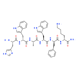 ChemSpider 2D Image | L-Histidyl-D-tryptophyl-L-alanyl-L-tryptophyl-D-phenylalanyl-D-lysinamide | C46H56N12O6