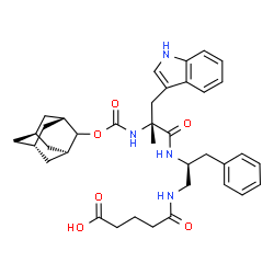 ChemSpider 2D Image | 5-({(2S)-2-[(N-{[(1r,3r,5R,7R)-Adamantan-2-yloxy]carbonyl}-alpha-methyl-D-tryptophyl)amino]-3-phenylpropyl}amino)-5-oxopentanoic acid | C37H46N4O6