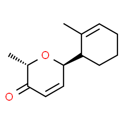 ChemSpider 2D Image | (2S,6R)-2-Methyl-6-[(1S)-2-methyl-2-cyclohexen-1-yl]-2H-pyran-3(6H)-one | C13H18O2