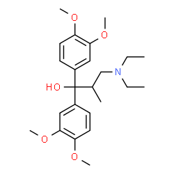 ChemSpider 2D Image | 3-(Diethylamino)-1,1-bis(3,4-dimethoxyphenyl)-2-methyl-1-propanol | C24H35NO5