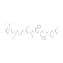 ChemSpider 2D Image | L-Arginyl-D-prolyl-L-lysyl-L-prolyl-L-glutaminyl-L-glutaminyl-L-phenylalanyl-L-phenylalanylglycyl-L-leucyl-L-methioninamide | C63H98N18O13S