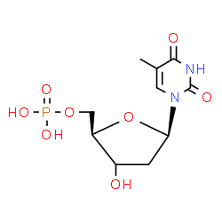 ChemSpider 2D Image | 1-[(3xi)-2-Deoxy-5-O-phosphono-beta-D-glycero-pentofuranosyl]-5-methyl-2,4(1H,3H)-pyrimidinedione | C10H15N2O8P