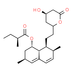 ChemSpider 2D Image | (1S,3S,7S,8S,8aR)-8-{2-[(4R)-4-Hydroxy-6-oxotetrahydro-2H-pyran-2-yl]ethyl}-3,7-dimethyl-1,2,3,7,8,8a-hexahydro-1-naphthalenyl (2S)-2-methylbutanoate | C24H36O5