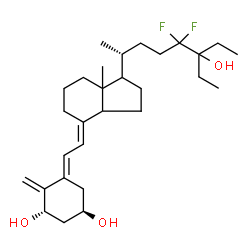 ChemSpider 2D Image | (1R,3S,5E)-5-[(2E)-2-{1-[(2R)-6-Ethyl-5,5-difluoro-6-hydroxy-2-octanyl]-7a-methyloctahydro-4H-inden-4-ylidene}ethylidene]-4-methylene-1,3-cyclohexanediol | C29H46F2O3