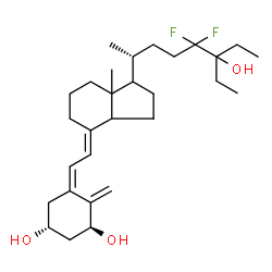 ChemSpider 2D Image | (1R,3S,5Z)-5-[(2E)-2-{1-[(2R)-6-Ethyl-5,5-difluoro-6-hydroxy-2-octanyl]-7a-methyloctahydro-4H-inden-4-ylidene}ethylidene]-4-methylene-1,3-cyclohexanediol | C29H46F2O3