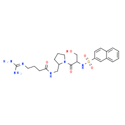 ChemSpider 2D Image | 4-[(Diaminomethylene)amino]-N-({1-[N-(2-naphthylsulfonyl)seryl]-2-pyrrolidinyl}methyl)butanamide | C23H32N6O5S