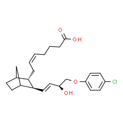 ChemSpider 2D Image | (5Z)-7-{(2S,3R)-3-[(1E,3S)-4-(4-Chlorophenoxy)-3-hydroxy-1-buten-1-yl]bicyclo[2.2.1]hept-2-yl}-5-heptenoic acid | C24H31ClO4