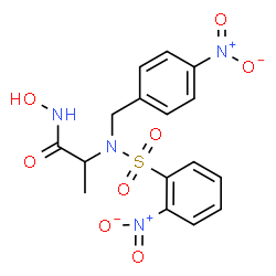 ChemSpider 2D Image | N-Hydroxy-N~2~-(4-nitrobenzyl)-N~2~-[(2-nitrophenyl)sulfonyl]alaninamide | C16H16N4O8S