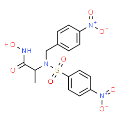 ChemSpider 2D Image | N-Hydroxy-N~2~-(4-nitrobenzyl)-N~2~-[(4-nitrophenyl)sulfonyl]alaninamide | C16H16N4O8S