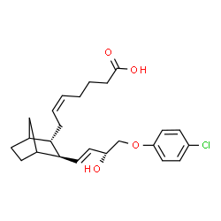 ChemSpider 2D Image | (5Z)-7-{(2S,3R)-3-[(1E,3R)-4-(4-Chlorophenoxy)-3-hydroxy-1-buten-1-yl]bicyclo[2.2.1]hept-2-yl}-5-heptenoic acid | C24H31ClO4