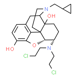 ChemSpider 2D Image | (5alpha,6alpha)-6-[Bis(2-chloroethyl)amino]-17-(cyclopropylmethyl)-4,5-epoxymorphinan-3,14-diol | C24H32Cl2N2O3