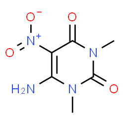 ChemSpider 2D Image | 6-Amino-1,3-dimethyl-5-nitro-2,4(1H,3H)-pyrimidinedione | C6H8N4O4