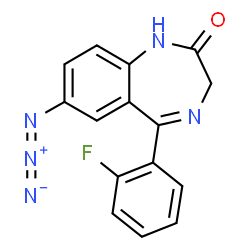 ChemSpider 2D Image | 7-Azido-5-(2-fluorophenyl)-1,3-dihydro-2H-1,4-benzodiazepin-2-one | C15H10FN5O