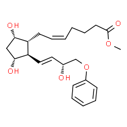 ChemSpider 2D Image | Methyl (5Z)-7-{(1R,2R,3R,5S)-3,5-dihydroxy-2-[(1E,3R)-3-hydroxy-4-phenoxy-1-buten-1-yl]cyclopentyl}-5-heptenoate | C23H32O6