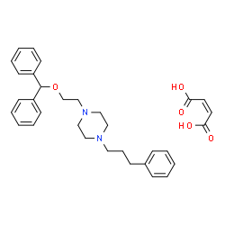 ChemSpider 2D Image | 1-[2-(Diphenylmethoxy)ethyl]-4-(3-phenylpropyl)piperazine (2Z)-2-butenedioate (1:1) | C32H38N2O5