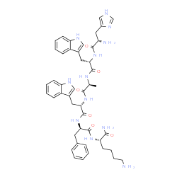 ChemSpider 2D Image | L-Histidyl-L-tryptophyl-L-alanyl-L-tryptophyl-D-phenylalanyl-L-lysinamide | C46H56N12O6
