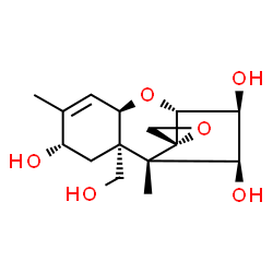 ChemSpider 2D Image | (3beta,4beta,8alpha)-12,13-Epoxytrichothec-9-ene-3,4,8,15-tetrol | C15H22O6
