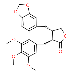 ChemSpider 2D Image | (3aR,14aS)-6,7,8-Trimethoxy-3a,4,14,14a-tetrahydrobenzo[3,4]furo[3',4':6,7]cycloocta[1,2-f][1,3]benzodioxol-3(1H)-one | C22H22O7