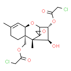 ChemSpider 2D Image | (3alpha,4beta,12xi)-4-Hydroxy-12,13-epoxytrichothec-9-ene-3,15-diyl bis(chloroacetate) | C19H24Cl2O7