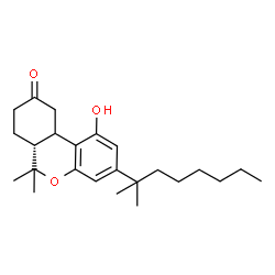 ChemSpider 2D Image | (6aR)-1-Hydroxy-6,6-dimethyl-3-(2-methyl-2-octanyl)-6,6a,7,8,10,10a-hexahydro-9H-benzo[c]chromen-9-one | C24H36O3