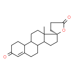 ChemSpider 2D Image | (17R)-13-Methyl-1,6,7,8,9,10,11,12,13,14,15,16-dodecahydro-3'H-spiro[cyclopenta[a]phenanthrene-17,2'-furan]-3,5'(2H,4'H)-dione | C21H28O3