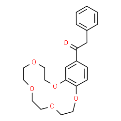 ChemSpider 2D Image | 1-(2,3,5,6,8,9,11,12-Octahydro-1,4,7,10,13-benzopentaoxacyclopentadecin-15-yl)-2-phenylethanone | C22H26O6