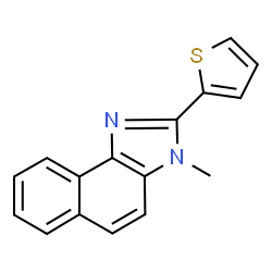 ChemSpider 2D Image | 3-Methyl-2-(2-thienyl)-3H-naphtho[1,2-d]imidazole | C16H12N2S