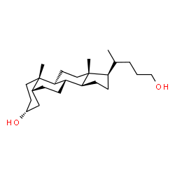 ChemSpider 2D Image | (3alpha,5beta,8alpha,9beta)-Cholane-3,24-diol | C24H42O2