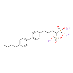 ChemSpider 2D Image | Tripotassium 4-(4'-butyl-4-biphenylyl)-1-phosphonato-1-butanesulfonate | C20H24K3O6PS