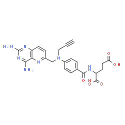 ChemSpider 2D Image | N-(4-{[(2,4-Diaminopyrido[3,2-d]pyrimidin-6-yl)methyl](2-propyn-1-yl)amino}benzoyl)glutamic acid | C23H23N7O5