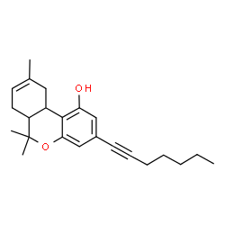 ChemSpider 2D Image | 3-(1-Heptyn-1-yl)-6,6,9-trimethyl-6a,7,10,10a-tetrahydro-6H-benzo[c]chromen-1-ol | C23H30O2