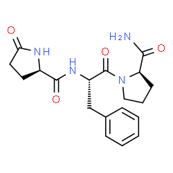 ChemSpider 2D Image | 5-Oxo-D-prolyl-L-phenylalanyl-D-prolinamide | C19H24N4O4