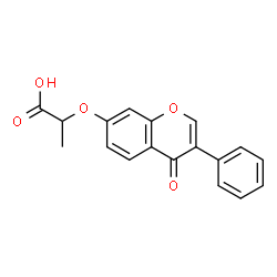 ChemSpider 2D Image | 2-((4-Oxo-3-phenyl-4H-chromen-7-yl)oxy)propanoic acid | C18H14O5