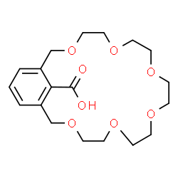 ChemSpider 2D Image | 3,6,9,12,15,18-Hexaoxabicyclo[18.3.1]tetracosa-1(24),20,22-triene-24-carboxylic acid | C19H28O8