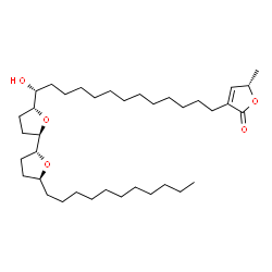 ChemSpider 2D Image | (5S)-3-{(13R)-13-Hydroxy-13-[(2R,2'R,5R,5'S)-5'-undecyloctahydro-2,2'-bifuran-5-yl]tridecyl}-5-methyl-2(5H)-furanone | C37H66O5