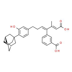 ChemSpider 2D Image | 3-[(1E,3Z)-6-{4-[(3s,5s,7s)-Adamantan-1-yl]-3-hydroxyphenyl}-1-carboxy-2-methyl-1,3-hexadien-3-yl]benzoic acid | C31H34O5
