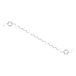 ChemSpider 2D Image | N,N'-Bis{6-[(4-methoxybenzyl)amino]hexyl}-1,8-octanediamine | C36H62N4O2